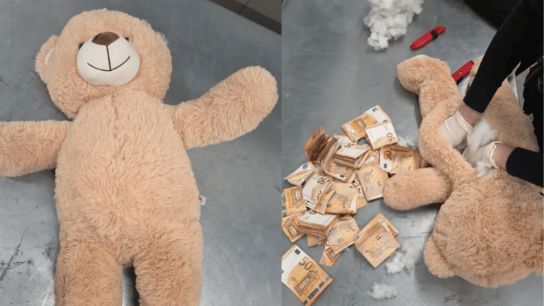 Elképesztő fogás – 50 ezer eurót rejtettek el egy plüssmackóban